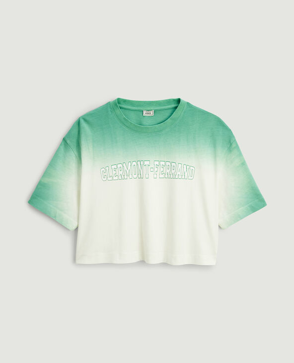 T-shirt cropped dégradé vert olive - Pimkie
