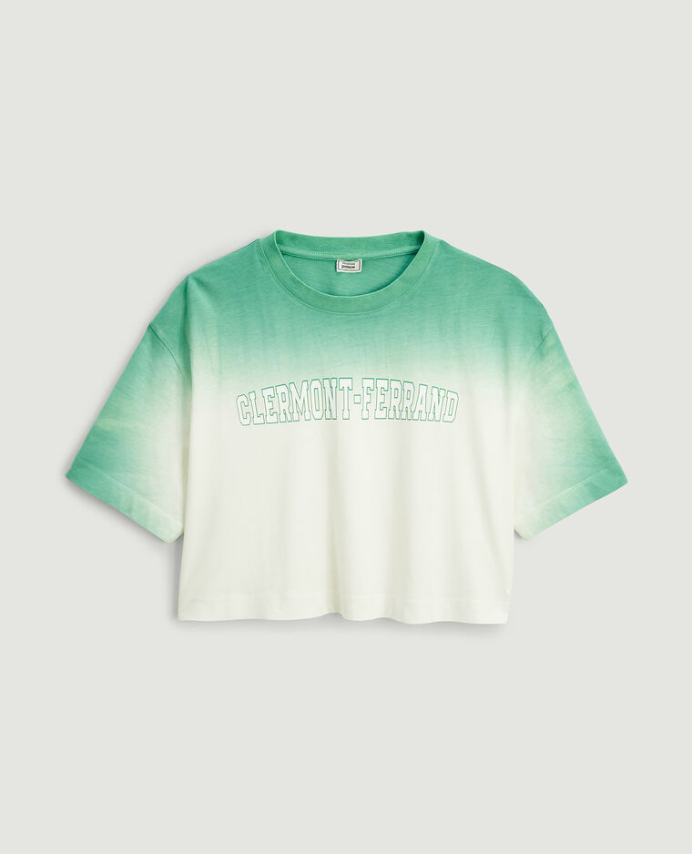 T-shirt cropped dégradé vert - Pimkie
