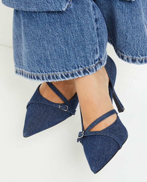Escarpins en jean bouts pointus bleu foncé - Pimkie