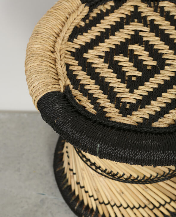 Petit tabouret tressé en bambou noir - Pimkie