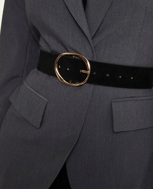 Ceinture large en suédine noir - Pimkie
