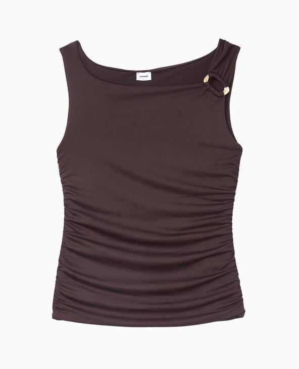 Top sans manches avec boucle fantaisie marron - Pimkie