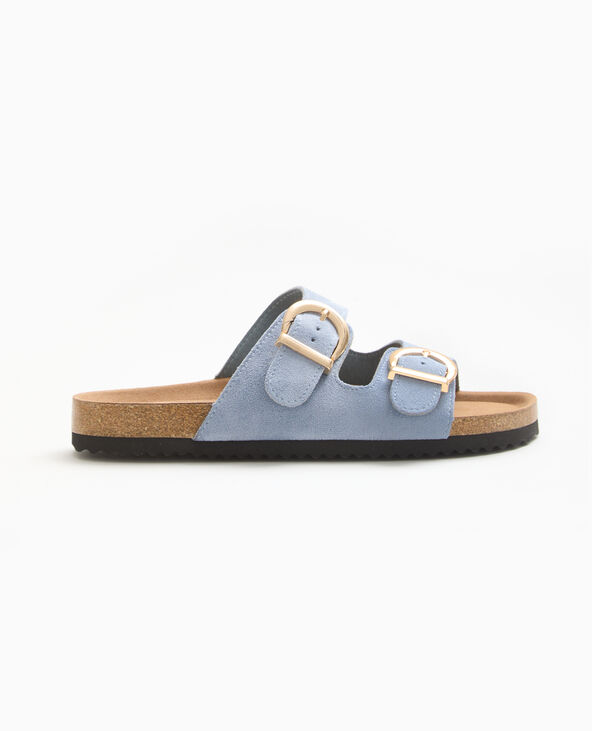 Mules à brides avec semelles façon liège bleu - Pimkie
