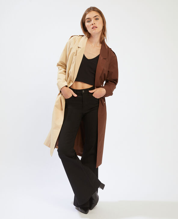 Trench long bicolore beige - Pimkie