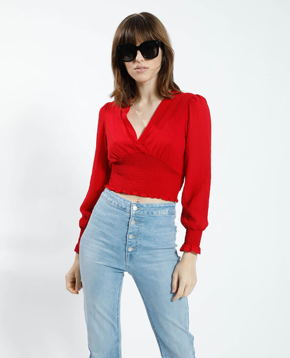 Chemisier cropped rouge - Pimkie