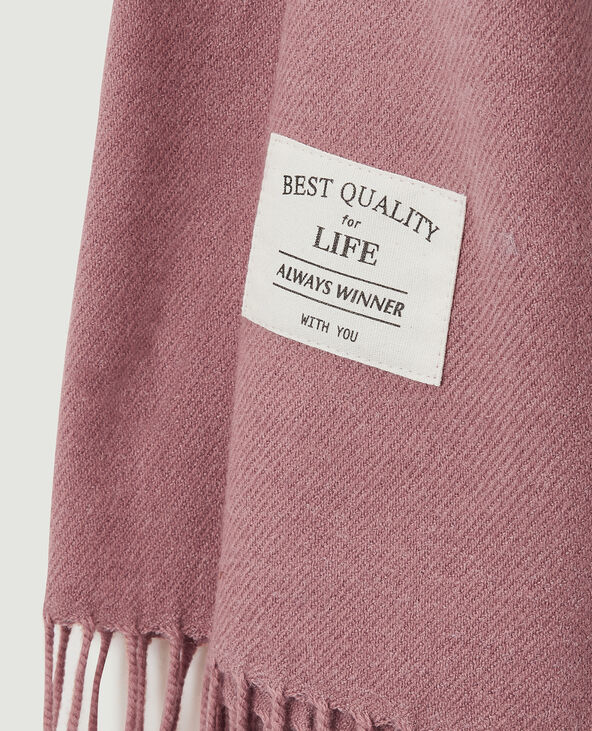 Echarpe à franges vieux rose - Pimkie