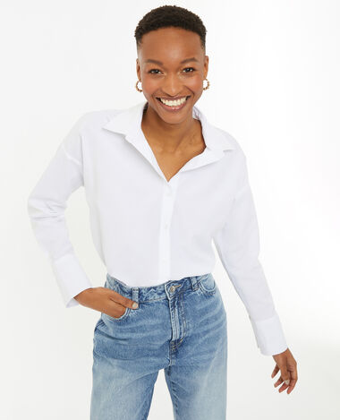 Chemise Femme Oversize Blanche Cintree Flanelle Pimkie