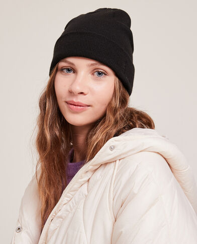Bonnet avec revers noir - Pimkie
