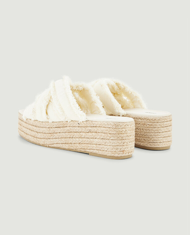 Mules semelles compensées en corde blanc - Pimkie