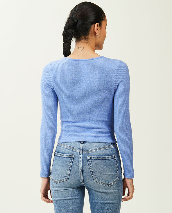 T-shirt manches longues toucher doux bleu - Pimkie
