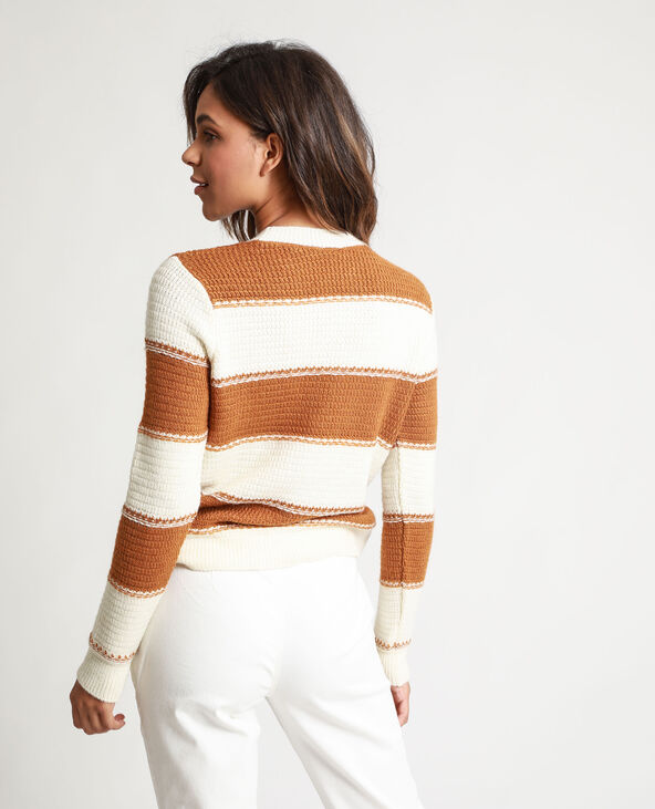 Pull à rayures beige - Pimkie