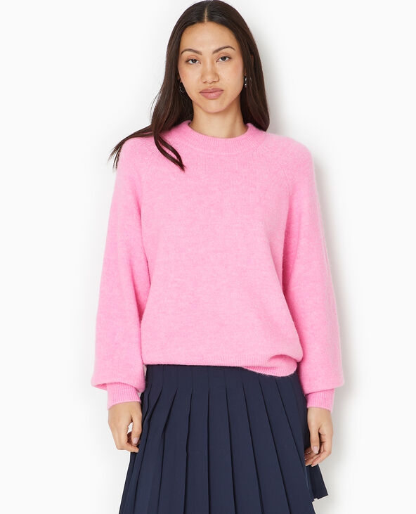Pull oversize col rond manches raglan rose - Pimkie