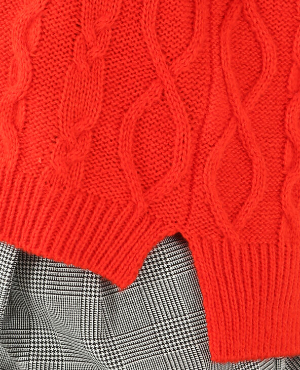 Pull torsadé rouge - Pimkie