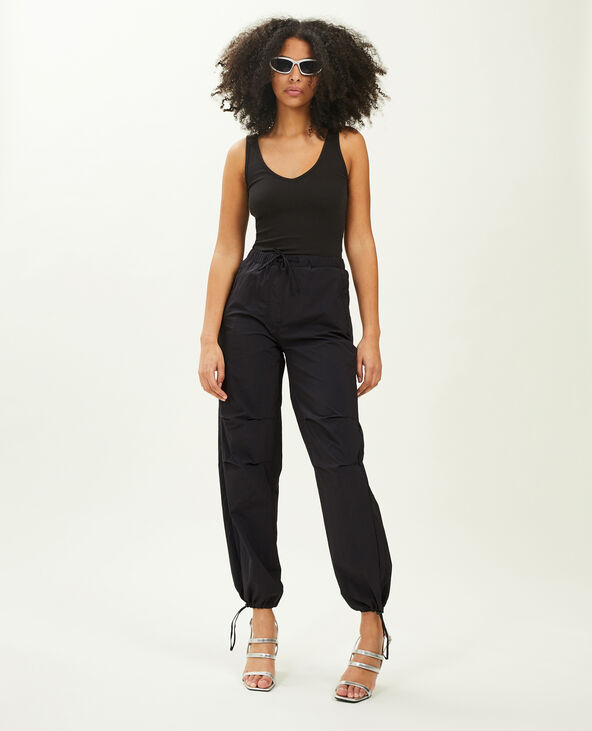 Pantalon parachute noir - Pimkie