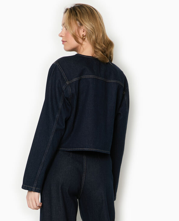 Veste droite en jean avec pressions bleu - Pimkie