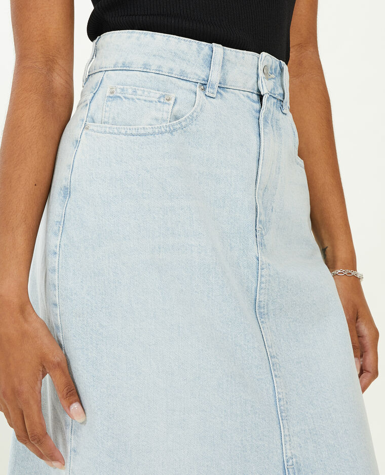 Jupe longue en jean bleu clair - Pimkie