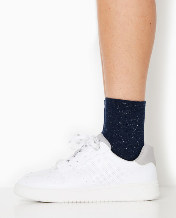 Chaussettes avec fils lurex effet paillettes bleu marine - Pimkie