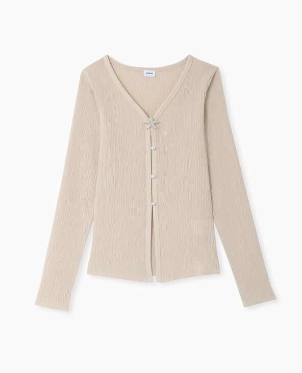 T-shirt manches longues effet gilet beige - Pimkie