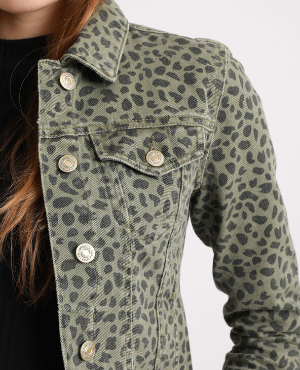 Veste en jean imprimée vert kaki - Pimkie