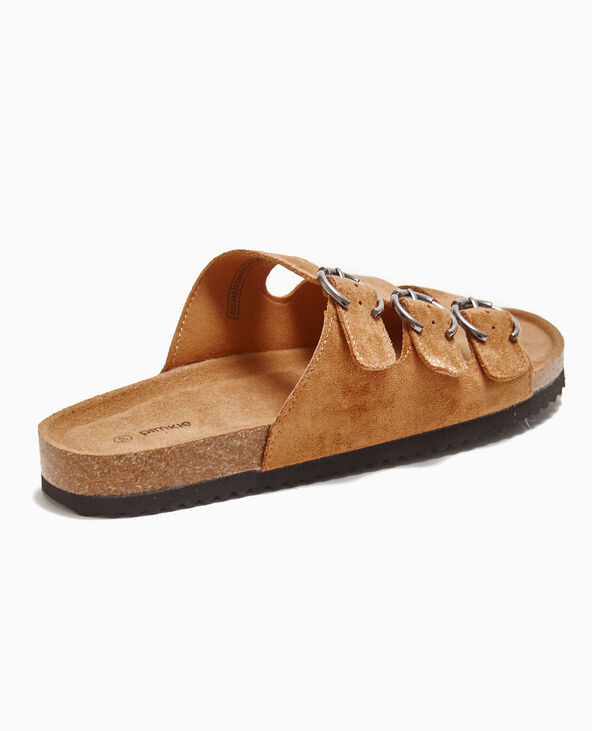 Mules 3 brides camel - Pimkie