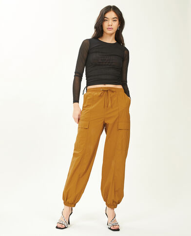 Pantalon parachute bas resserrés camel - Pimkie
