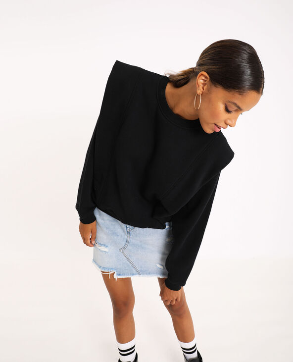 Sweat à épaulettes noir - Pimkie