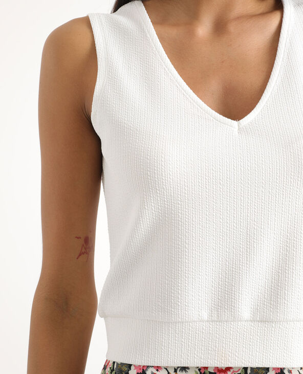 Cropped top sans manches blanc - Pimkie