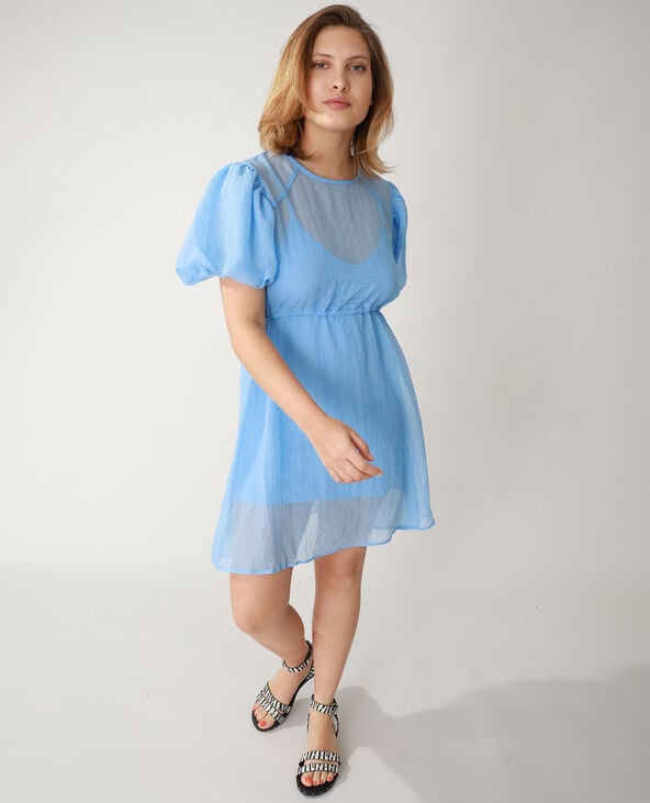 Robe gaufrée bleu - Pimkie