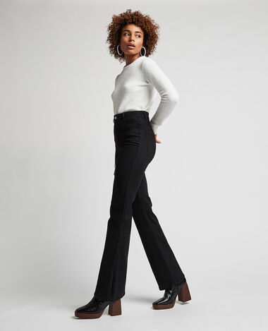 Jean flare avec fentes côtés noir - Pimkie