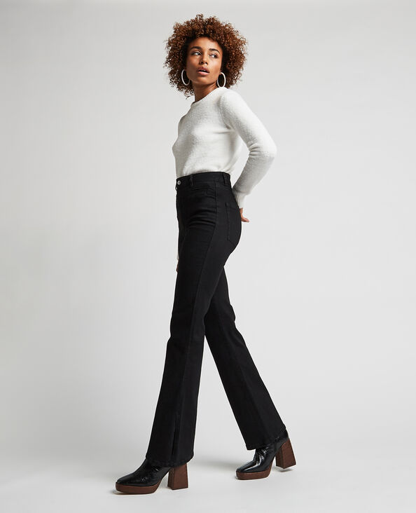 Jean flare avec fentes côtés noir - Pimkie