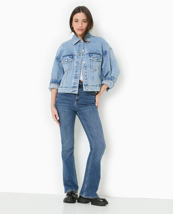 Jean flare taille haute bleu foncé - Pimkie