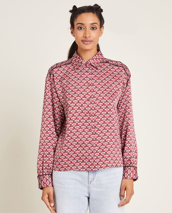 Chemise en tissu satiné marron - Pimkie