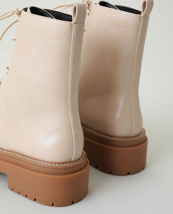 Boots rock simili cuir beige - Pimkie