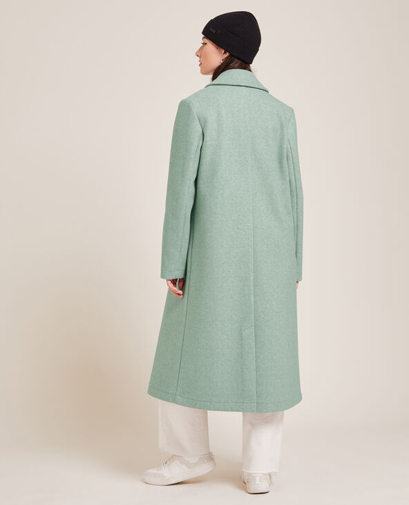 Manteau long effet drap de laine