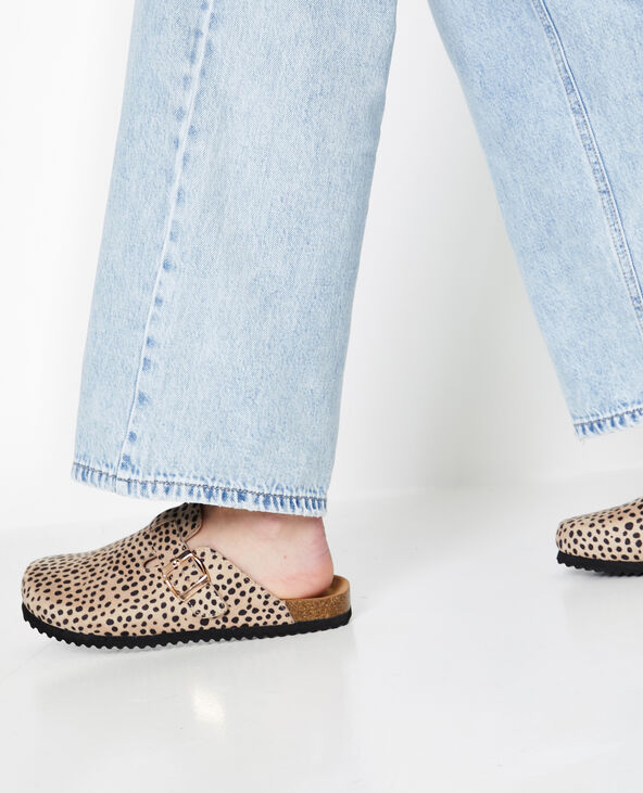 Mules fermées esprit sabot en suédine camel - Pimkie