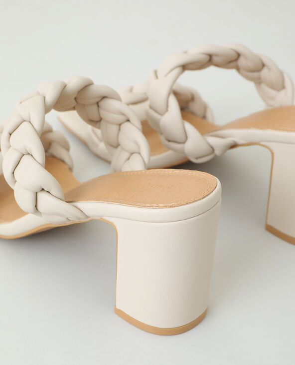 Mules à talons tressées rose clair - Pimkie