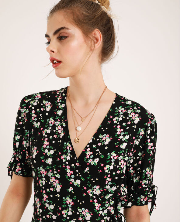 Robe portefeuille noir - Pimkie