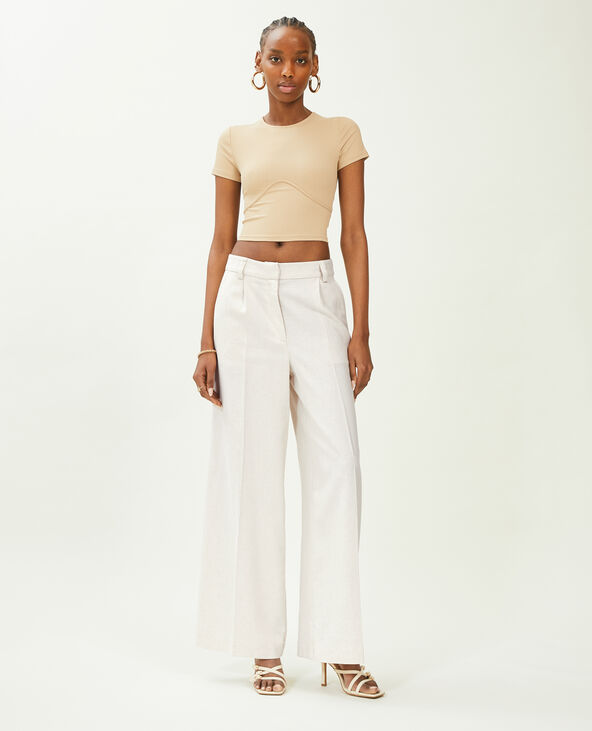 Pantalon large et droit écru - Pimkie