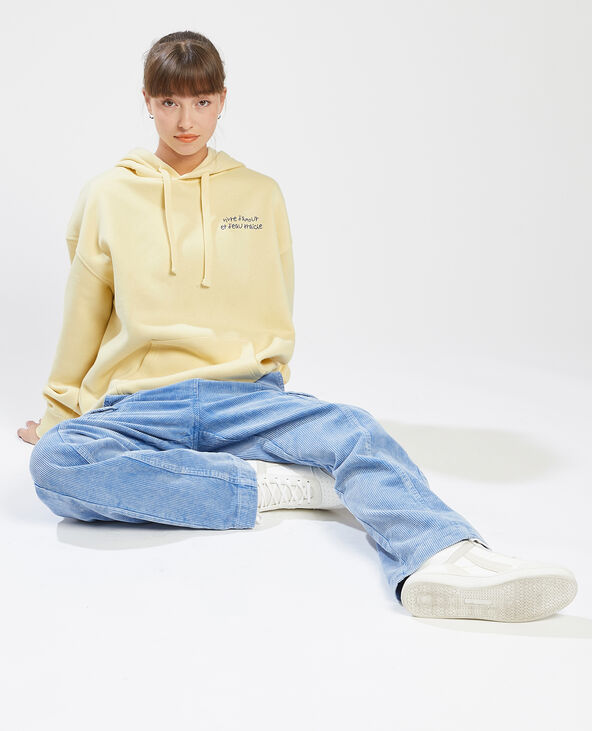 Sweat capuche oversize jaune - Pimkie