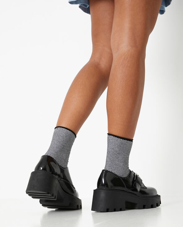 Paire de chaussettes mini-damiers noir - Pimkie