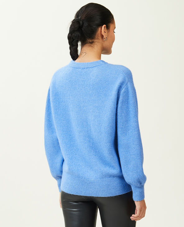 Pull maille col rond bleu - Pimkie