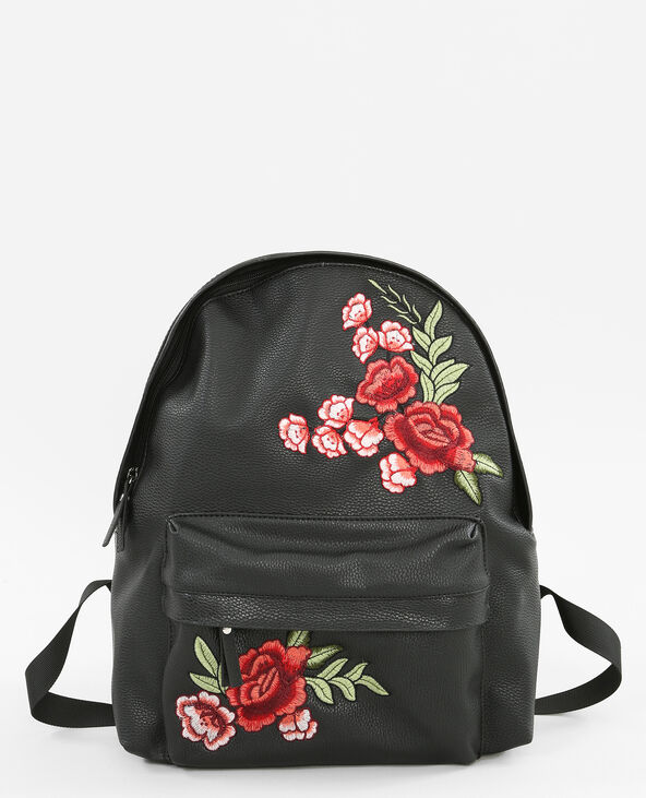 Sac à dos patchs brodés noir - Pimkie