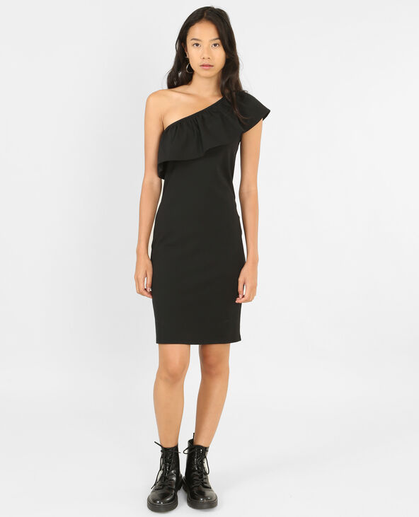 Robe bodycon one shoulder noir - Pimkie