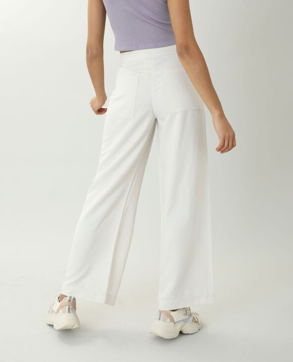 Pantalon wide leg satiné beige - Pimkie