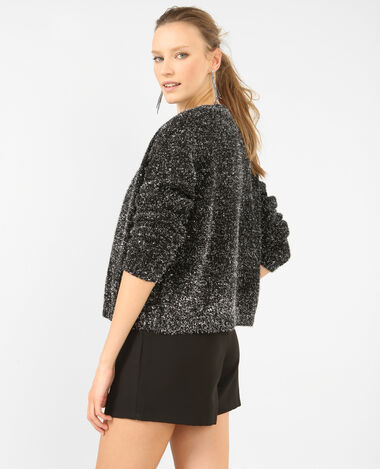 Gilet court brillant noir - Pimkie