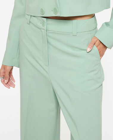 Pantalon large taille haute vert olive - Pimkie