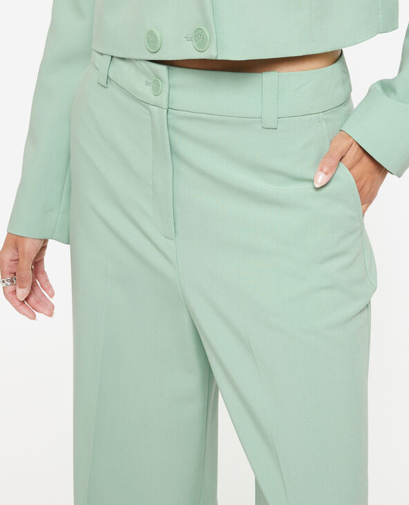 Pantalon large taille haute vert olive - Pimkie