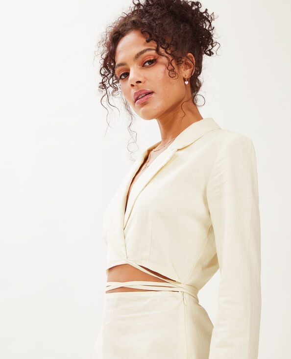Robe blazer cache-cœur blanc - Pimkie