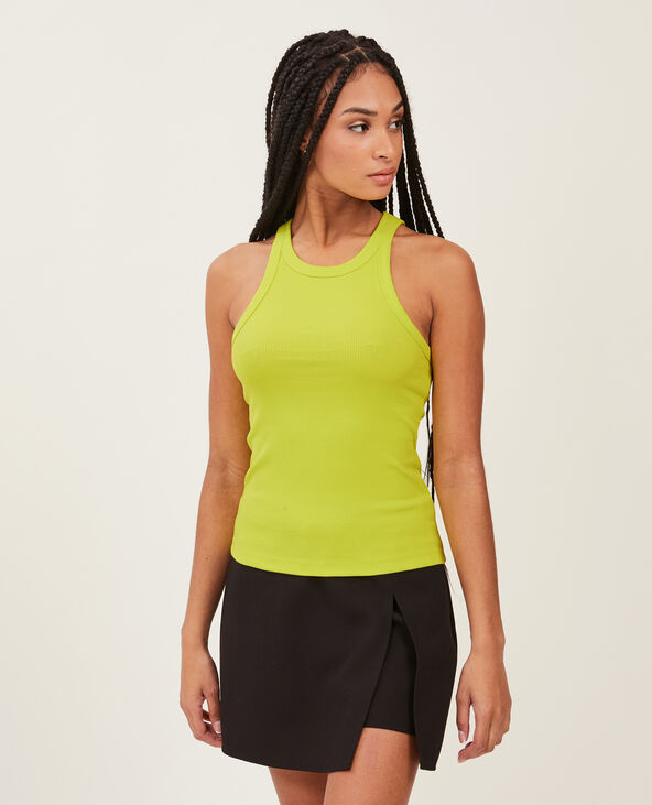 Débardeur maille côtelée jaune fluo - Pimkie