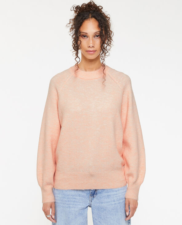 Pull col rond avec laine rose clair - Pimkie